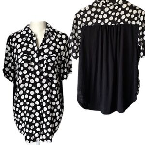 Porridge Anthropologie Bergen Polka Dot Button Down